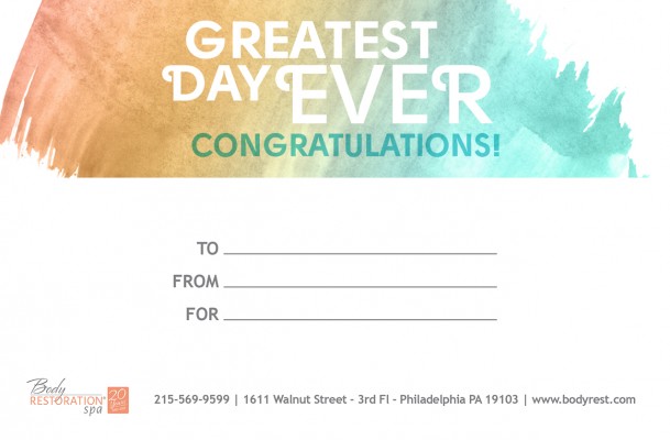 Congratulations Watercolor OrangeGreen